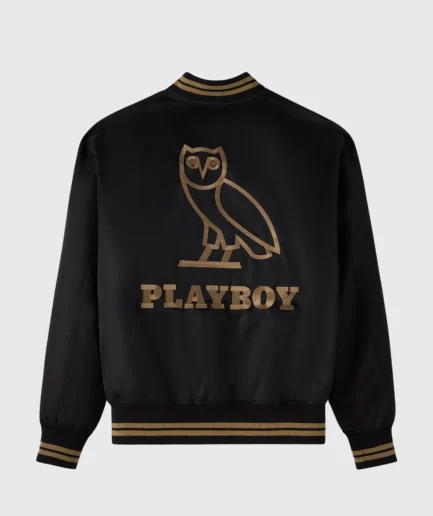 PLAYBOY SATIN VARSITY JACKET