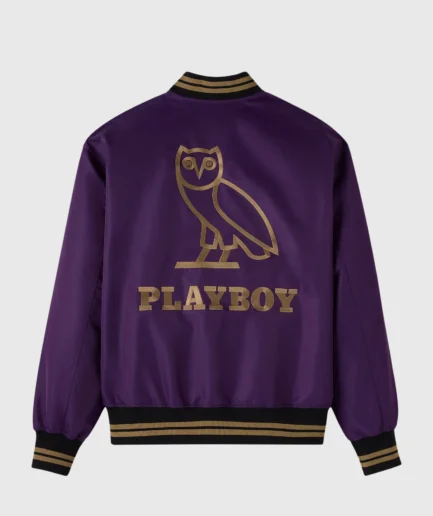 PLAYBOY SATIN VARSITY JACKET