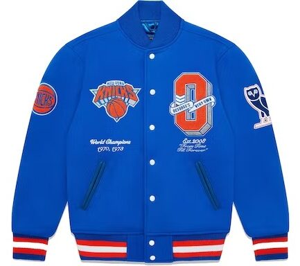 OVO x NBA Knicks Varsity Blue Jacket